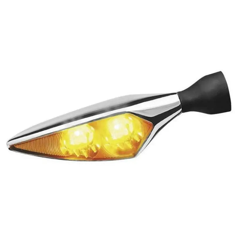Chrome motorcycle turn signal for Kuryakyn Rhombus Amber Left Rear Chrome install