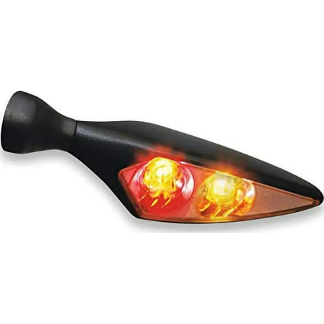Kuryakyn Rhombus Rear Left Red/Red/Amber Satin Black - 2545 - Lights