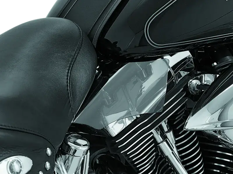 Kuryakyn Saddle Shields Heat Deflectors 00-17 Softail Smoke - RV and Auto Parts