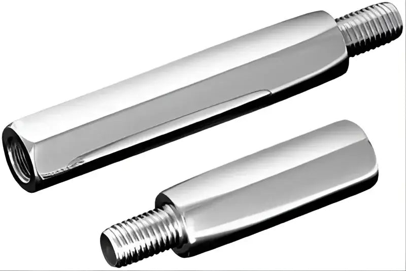 Polished metal threaded rods for Kuryakyn Shift Linkage Extension Kit Chrome