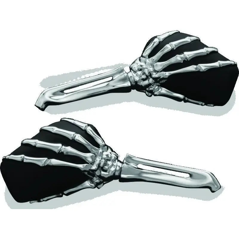 Kuryakyn 1759 Kuryakyn Skeleton Hand Mirrors Chrome/Black - 1759