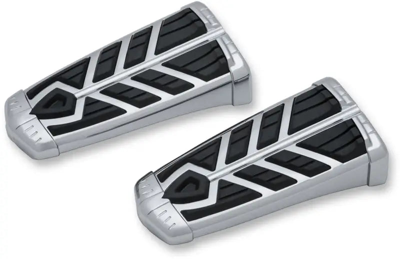 Chrome and black motorcycle foot pegs for Kuryakyn Spear Footpegs Without Adapter Chrome 5658