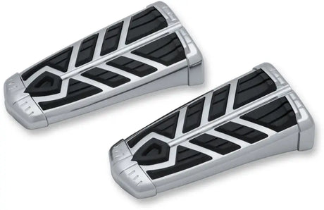 Chrome and black motorcycle foot pegs for Kuryakyn Spear Footpegs Without Adapter Chrome 5658