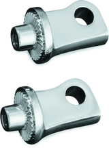 Shiny chrome splined peg adapter mounts for motorcycles, perfect splined peg upgrade