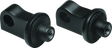 Black metal threaded mounting brackets for Kuryakyn Splined Peg Adapter XL Black mount