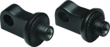 Black metal threaded mounting brackets for Kuryakyn Splined Peg Adapter XL Black mount