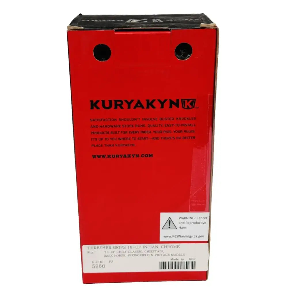 Photo of Kuryakyn Thresher Grips box for Indian models chrome motorcycle grips