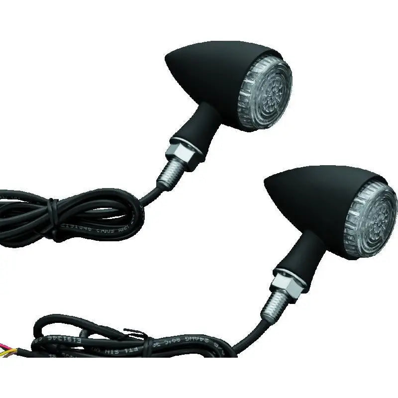 Kuryakyn 2509 Kuryakyn Torpedo Indicator LED Amber/Red Lights Rear Run-Turn-Brake Matte Black - 2509
