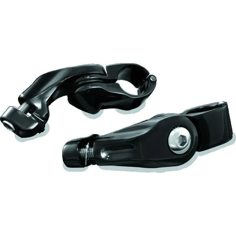 Kuryakyn 7574 Kuryakyn Tour Tech 4in Back Arm With 1-1/4in Clamps Without Pegs Black - 7574