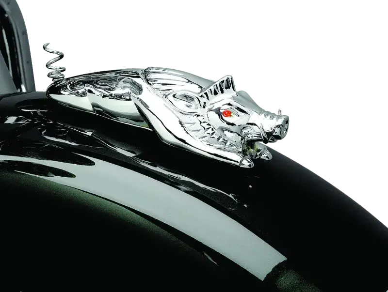 Kuryakyn Wild Boar Fender Ornament Chrome - Exterior Styling