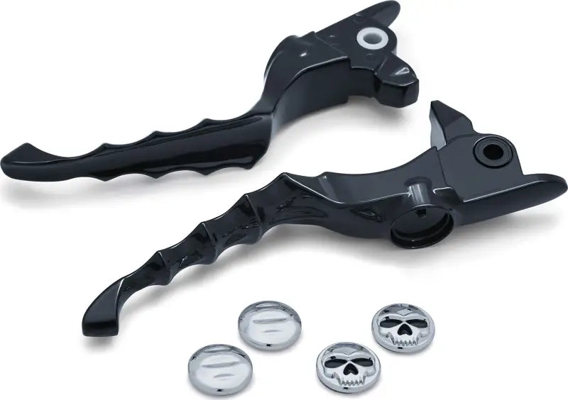 Kuryakyn Zombie Lever Set in gloss black for 17-Up Touring models.