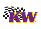 Purple and gold KW logo with checkered flag emphasizing race technology for Audi R8 4S HLS
