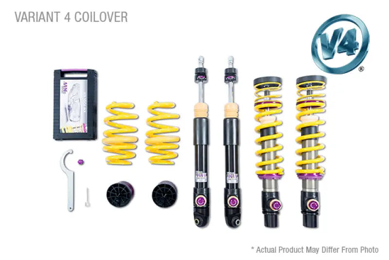 Variant 4 coilover suspension kit for KW Audi R8 4S HLS, perfect for race tech enthusiasts