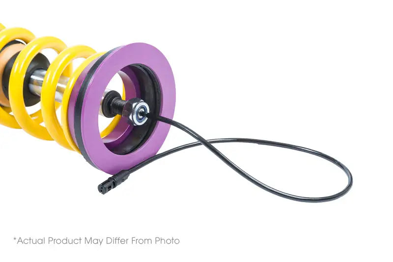 Yellow coilover shock absorber with purple ring for Audi RS3 KW Coilover Kit DDC