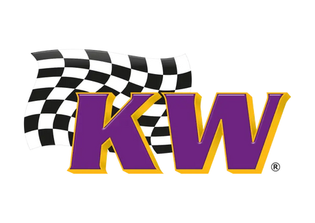 Purple and gold KW coilover kit logo with checkered flag for BMW 3 Series F30 series 4cyl