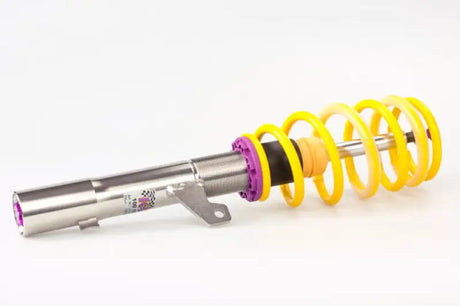 Yellow coilover suspension in KW Coilover Kit V3 for Golf VII GTI and Golf VII