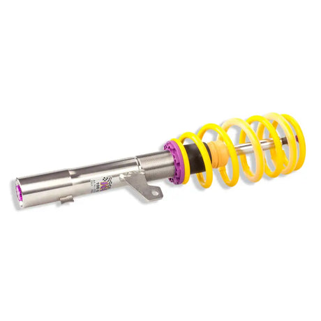 Yellow coilover suspension for VW Golf VII GTI from KW Coilover Kit V3