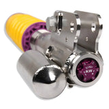Metal shock absorber with yellow and purple accents for KW Coilover Kit V3 Mitsubishi Lancer