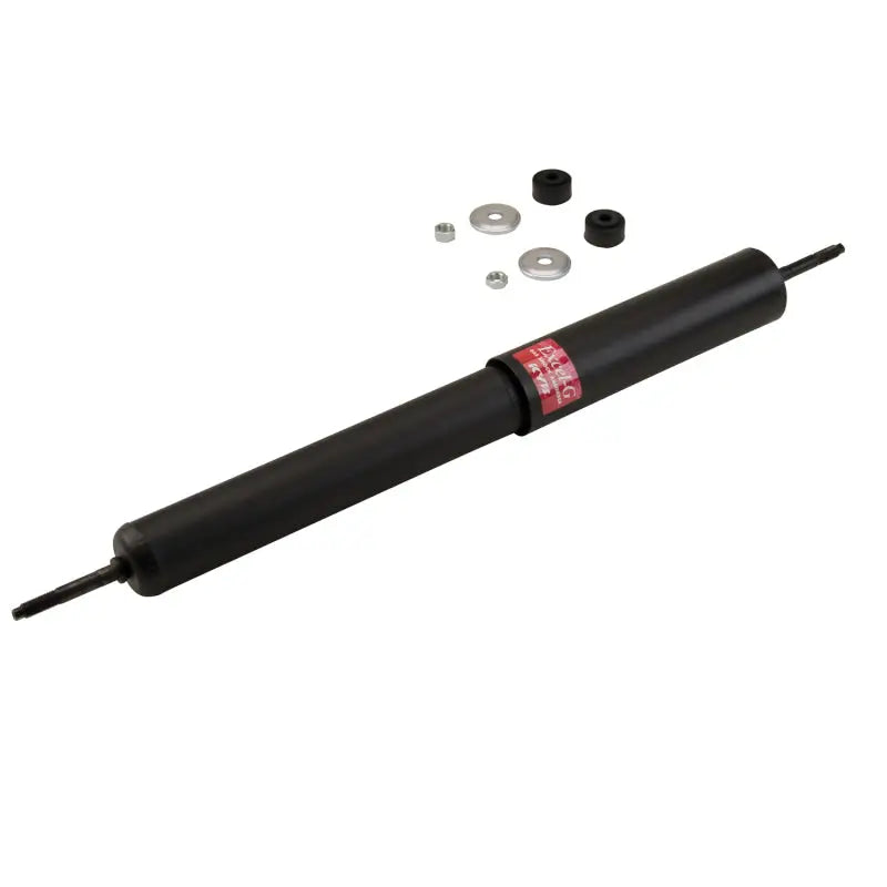 Black shock absorber with mounting hardware for Ford Mustang, Pinto, and rear Ford Mustang