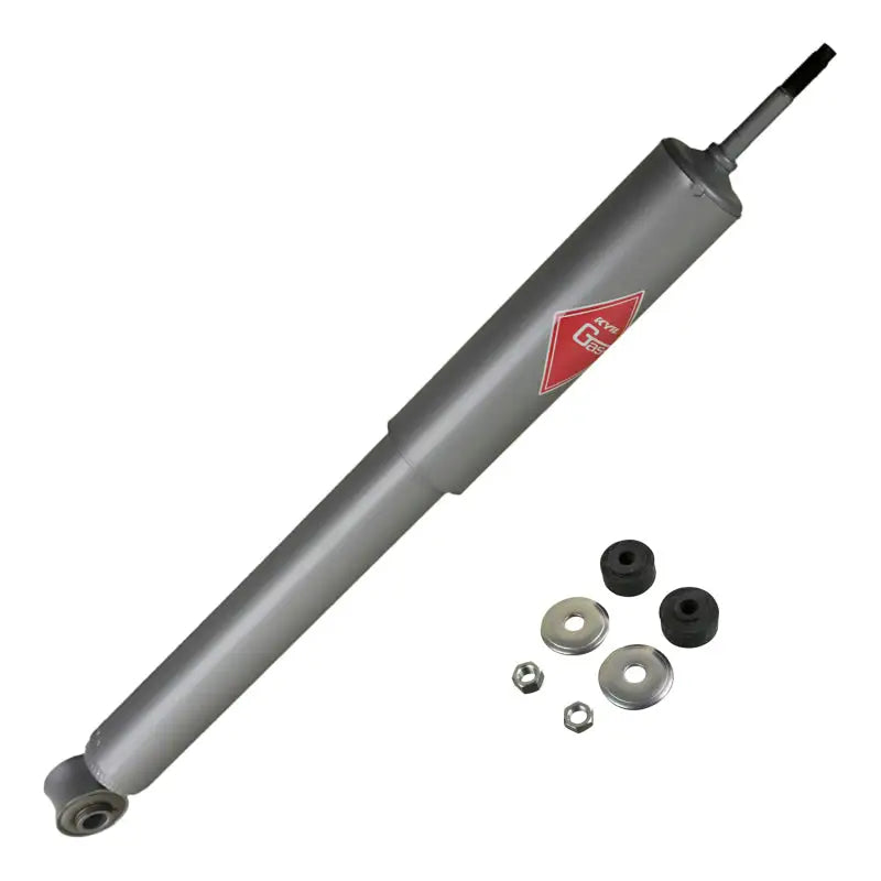 Silver gas-charged shock absorber with mounting hardware for Volkswagen Thing and Type 1