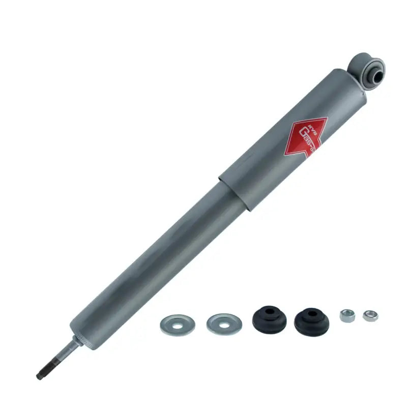 Gray KYB Gas-A-Just shock absorber with mounting hardware for Chrysler Cordoba and Fifth Avenue