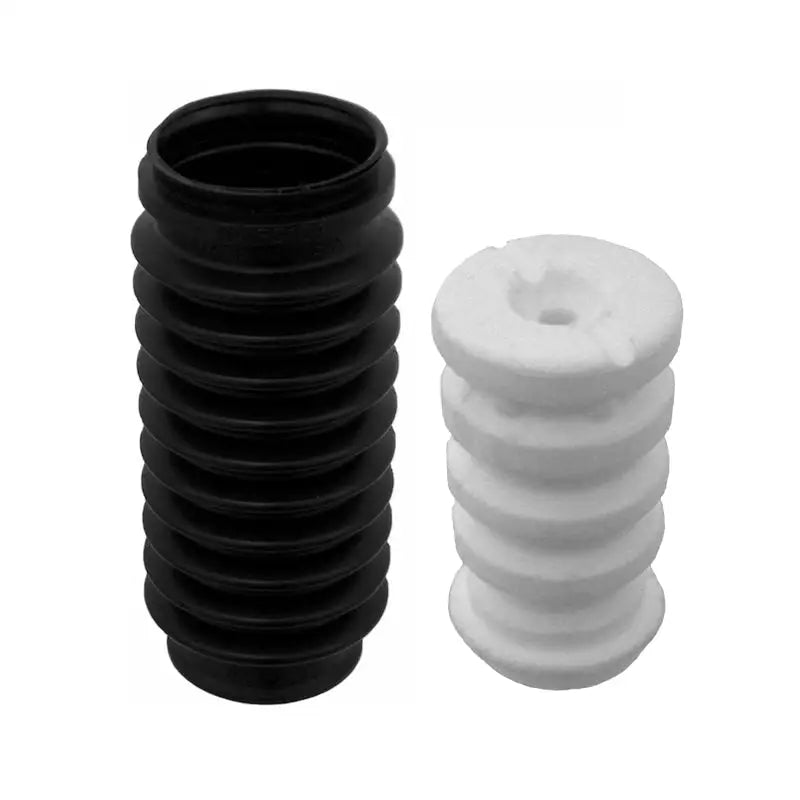 Black rubber bellows and white foam bumper.