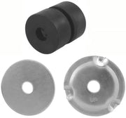Rubber bushing with metal washers.
