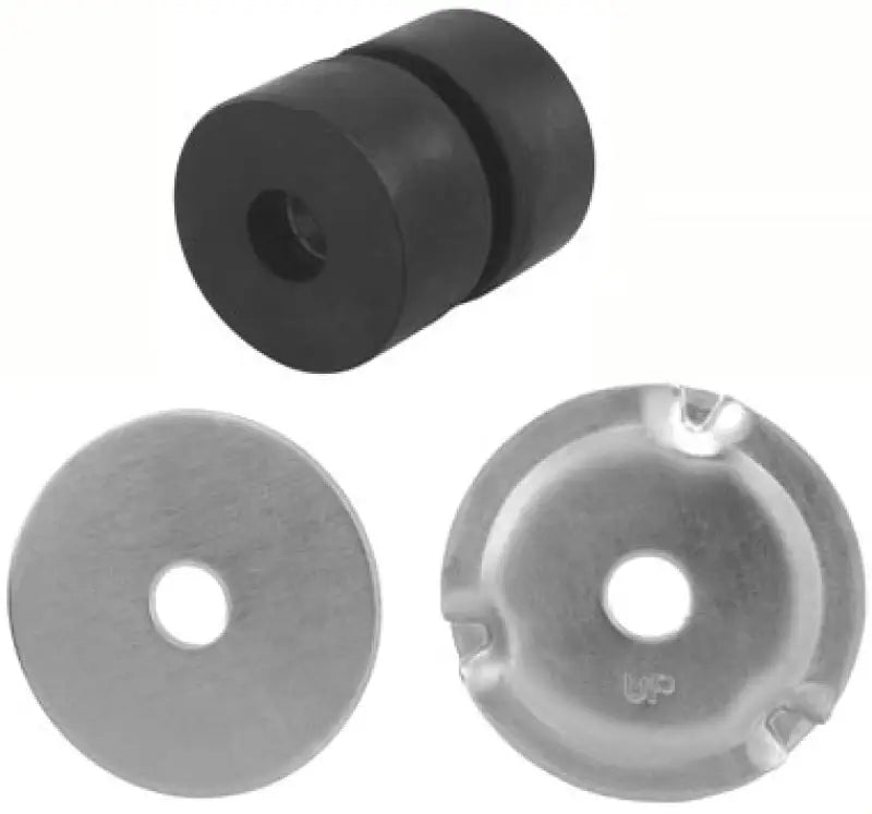 Rubber bushing with metal washers.