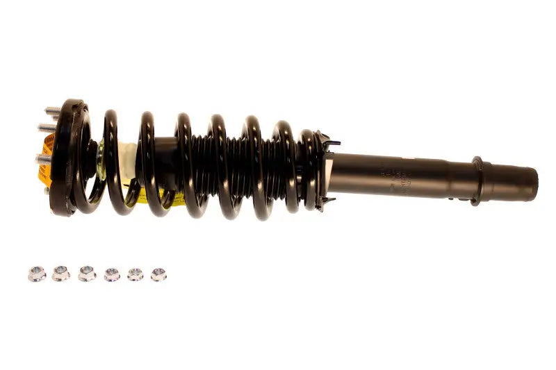 Black coil spring strut assembly with mounting hardware for KYB Shocks Struts Strut Plus