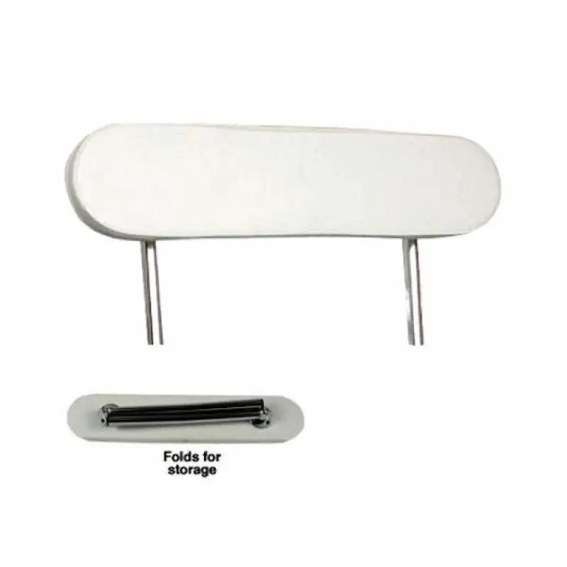 White folding headrest on Taco Metals L10-1002-1 rest leaning post for comfort