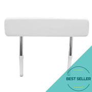 White adjustable headrest on Taco Metals L10-1002-1 Rest Leaning Post for comfort