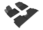 Black car floor mats for Hyundai Santa Fe 2021-2022 L1HY11201509 3D Maxpider