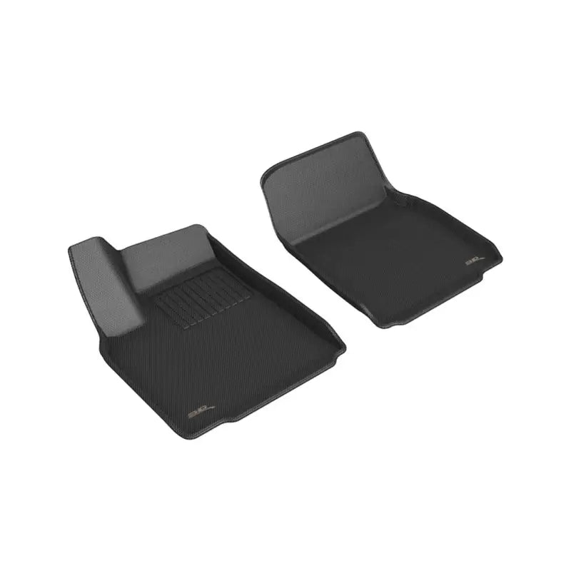 L1TL04311509 3D Maxpider Tesla Model X 2023-2023 Kagu Black car mats, custom-fit, advanced protection, anti-skid, sleek design.