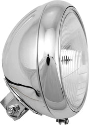 L20-6084GD 7" Headlight 60/55w Grooved Shell Chrome