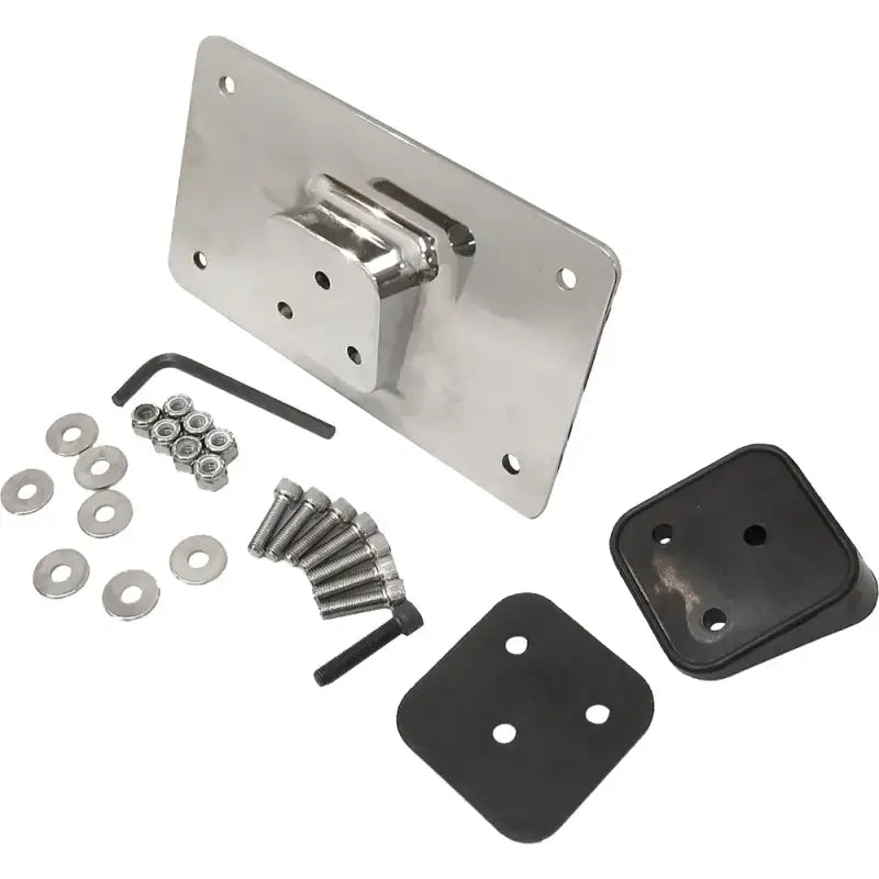 HARDDRIVE Lay Down License Plate Mount Fender Mount Chrome for Powersports