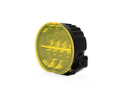 Yellow-lensed LED off-road light with LC-0S7-YLW Amber Lens Cover and lens cover