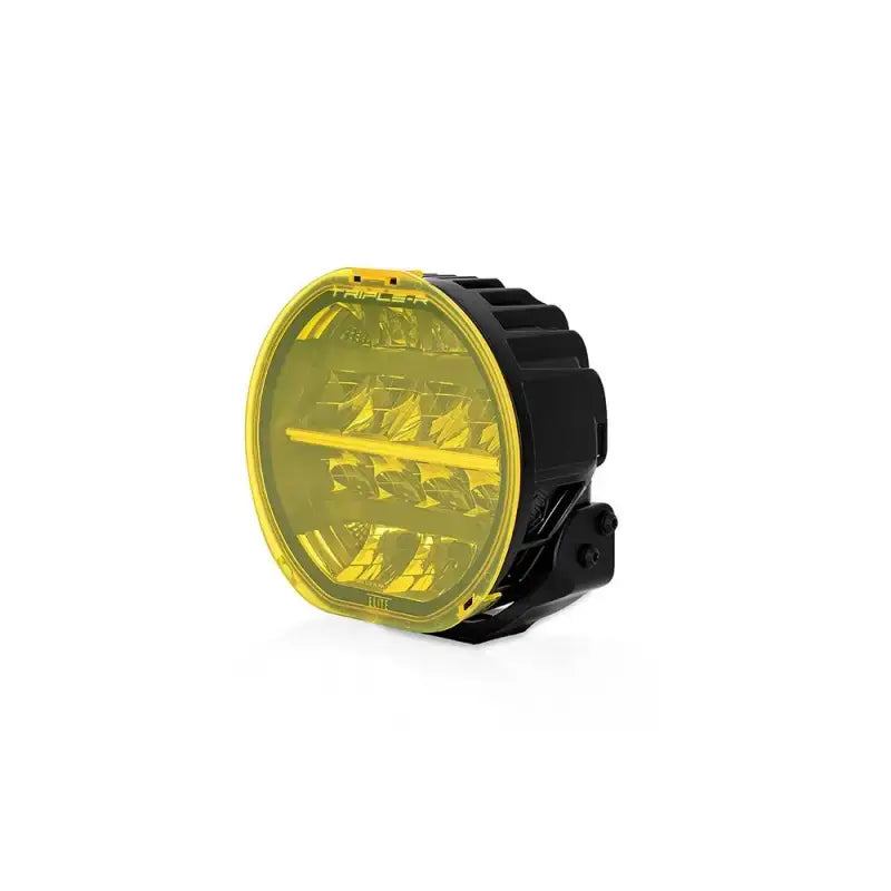 Yellow-lensed LED off-road light with LC-0S7-YLW Amber Lens Cover and lens cover