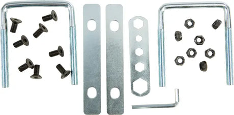 LC Utility Containers Jug Rack Hardware Kit – Includes mounting hardware, lockable retention cable, aluminum construction, black powder-coated finish. Compatible with most trailers and PWC.