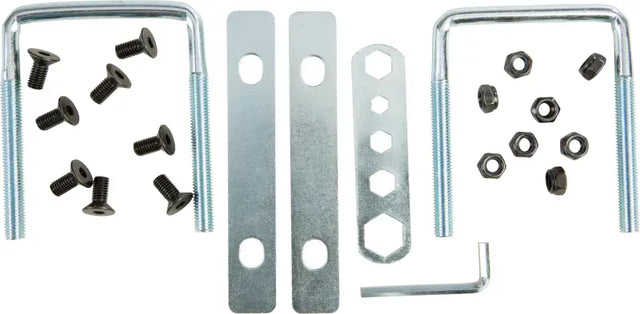 LC Utility Containers Jug Rack Hardware Kit – Includes mounting hardware, lockable retention cable, aluminum construction, black powder-coated finish. Compatible with most trailers and PWC.