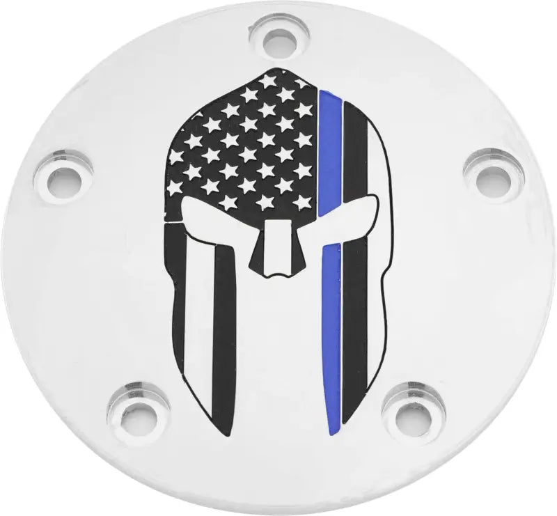 CUSTOM ENGRAVING LE02-04 Tc Timer Cover Sparta Blue Line Chrome