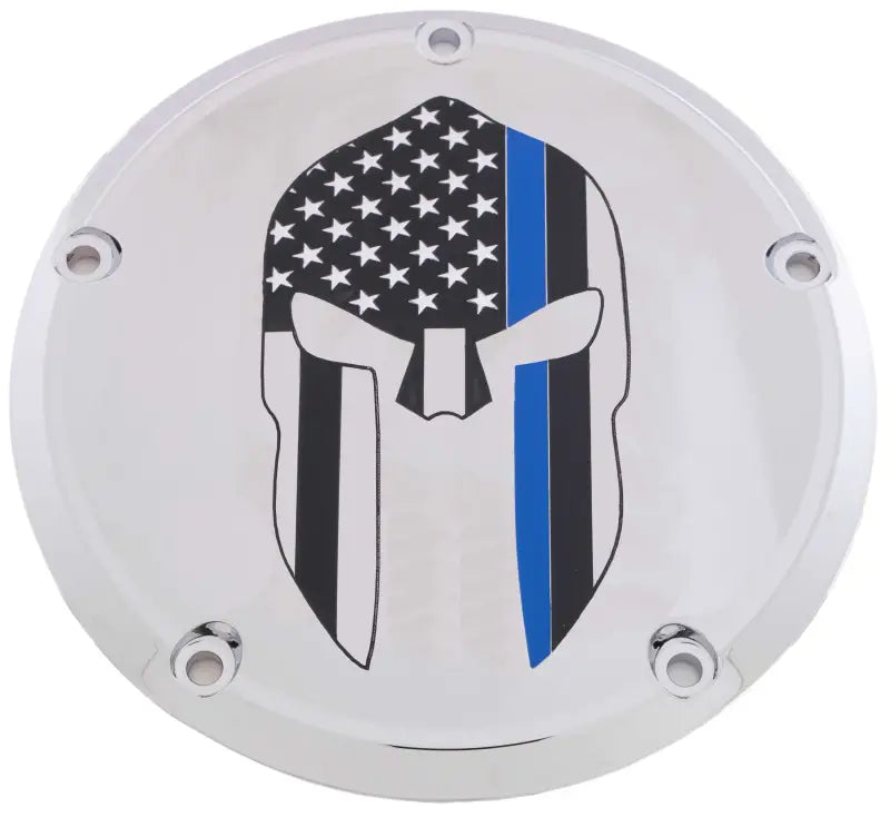 CUSTOM ENGRAVING LE02-12 7 Tc Derby Cover Sparta Blue Line Chrome