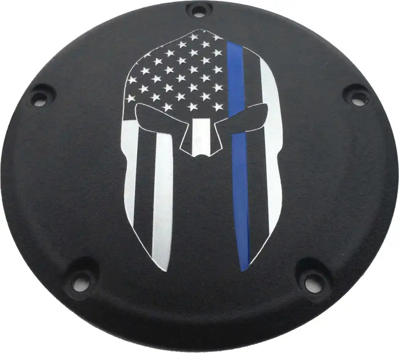 CUSTOM ENGRAVING LE02-12BG 7 Tc Derby Cover Sparta Blue Line Black