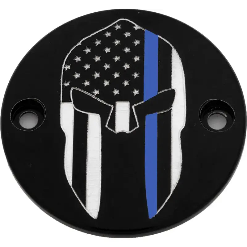 CUSTOM ENGRAVING LE02-63BG M8 Timer Cover Sparta Blue Line Black