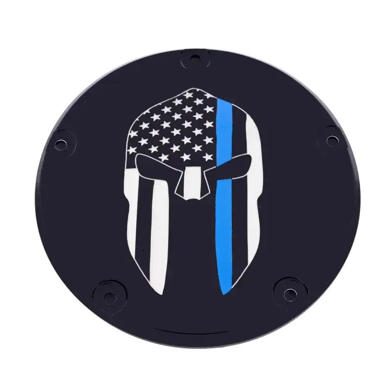CUSTOM ENGRAVING LE02-67BG 6 M8 Softail Derby Cover Sparta Blue Line Black