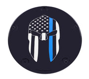 CUSTOM ENGRAVING LE02-67BG 6 M8 Softail Derby Cover Sparta Blue Line Black