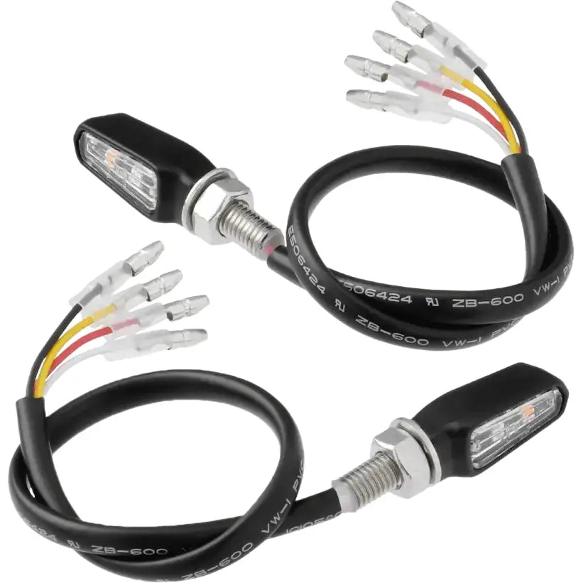 701 Led Turn Signals W/Taillight Blk W/Clr Lens Pr - ZETA