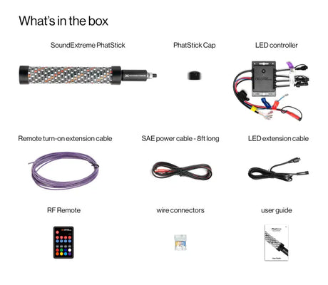 Phatstick 1' Whip & Controller Led Whip 1ft & Rf Controller - ECOXGEAR