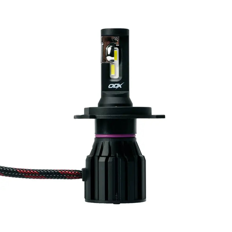 Black LED headlight bulb from LEDRETRO-H4 ODX H4 Retro Led Bulb box of 2