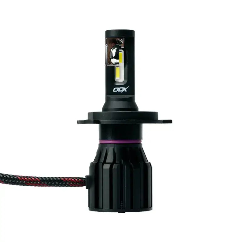 Black LED headlight bulb from LEDRETRO-H4 ODX H4 Retro Led Bulb box of 2