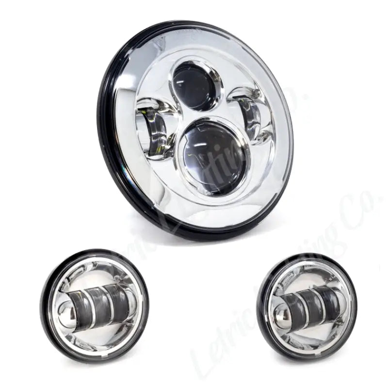 Letric Lighting LLC-ILHK-7C Letric Lighting 7in Led Hdlght W/Pass Lmps Chr